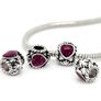 Pandora Style Enamel Purple Heart Beads Image 2
