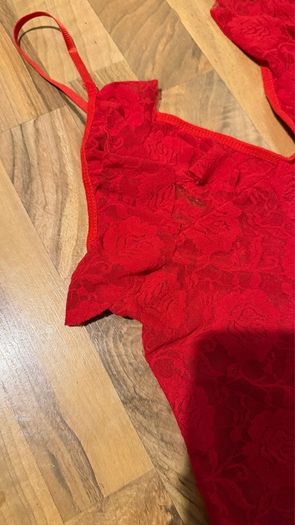 Red ruffles mini dress