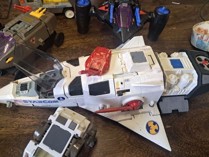 Vintage 1986 Coleco StarCom Fleet Lot, Starhawk, Shadow Raider and 5 Ground Units