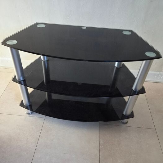 TV stand - black glass