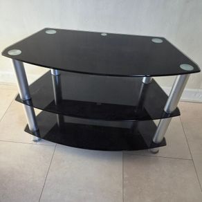 TV stand - black glass