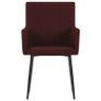 Dining Chairs with Armrests 4 pcs Wine Red Fabric Image 3