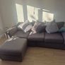 3 seater sofa and pouf footstool Image 3