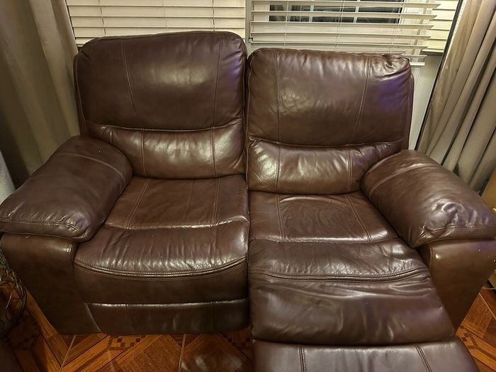 2 seater recliner sofa - brown