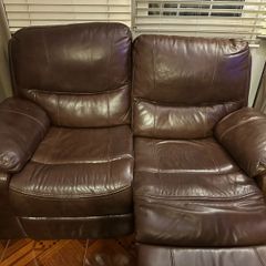 2 seater recliner sofa - brown