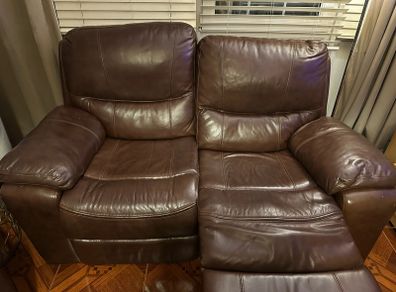 2 seater recliner sofa - brown