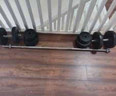 50 kg vinyl barbell and dumbbell weights set