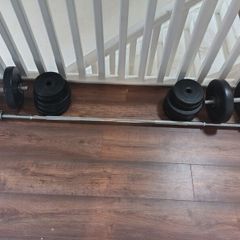 50 kg vinyl barbell and dumbbell weights set