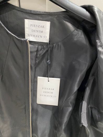 Danish designer womens brand Pieszak black lambs luxury leather jacket BRAND NEW