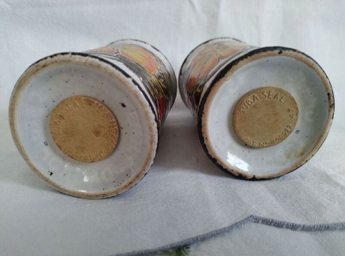 Midwinter , salt & pepper shakers, Stonehenge, Nasturtium, 1970s pottery, 1970s tablewear