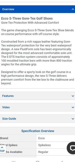 Ecco  S-Three Gore-tex Golf shoes size 9-9.5 (43)