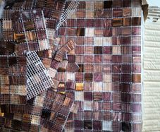 5 sheets of designer iridescent glass mosaic tiles