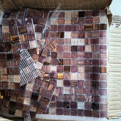 5 sheets of designer iridescent glass mosaic tiles