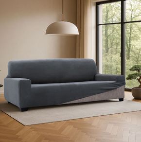New Easystretch Fabric 3 Seater Sofa Cover-Charcoal