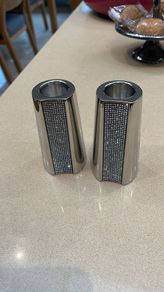Two Swarovski crystal candle holders luxury table wear