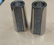 Two Swarovski crystal candle holders luxury table wear
