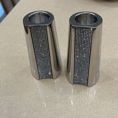 Two Swarovski crystal candle holders luxury table wear