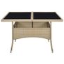 Outdoor Dining Table Beige Poly Rattan and Glass Image 3