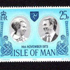 1973 Isle of Man Marriage of Princess Ann to Captain Mark Philip Commemorative Stamp Mint Never Hinged (MNH)