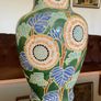 Large Vintage Sunflower Floor Vase Stone Ware Floral Umbrella Stand Image 5