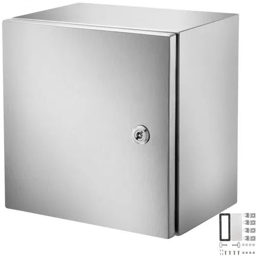 NEMA Stainless Steel Enclosure, 300 x 300 x 200 mm NEMA 4X Steel Electrical Box, IP66 Waterproof & Dustproof