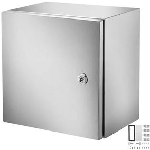 NEMA Stainless Steel Enclosure, 300 x 300 x 200 mm NEMA 4X Steel Electrical Box, IP66 Waterproof & Dustproof