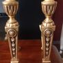 Antique brass fireside set. Image 2