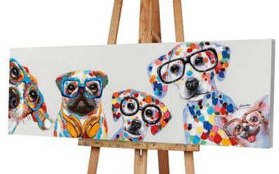 Colourful Painting - Dogs with glasses