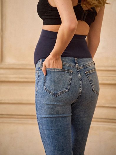 Brand new with tags Seraphine Blue Tall Premium Organic Overbump Maternity Skinny Jeans UK12L