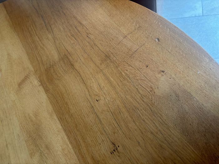 Solid Oak Table and 8 leather chairs