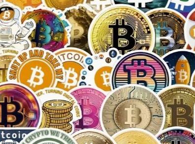 54pcs Bitcoin Stickers, new.