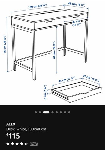 Desk ikea alex