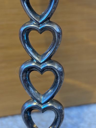 Vintage Silver Plated Heart Stem Champagne Flutes / Glasses