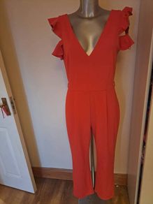Miss Selfridge red jumpsuit for women size UK12 EU 40 Perfect condition Postage included