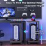 Height Adjustable Computer Tower Stand with 2-Tier ATX-Case Cart, Floor Standing Computer stand, With Storage Space, locking casters, fits most computers (Dark Brown, W44 x D30 x H44-59.5cm) Image 2