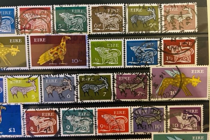 Irish 1970s stamps animal drawings definitive series Used lot