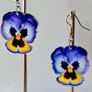 Vibrant Violet & Yellow Pansy Earrings Image 9