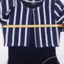 Sophie B Navy Blue White Striped Bolero Cardigan Tiered Mesh Midi Dress 12UK/40EU Image 10