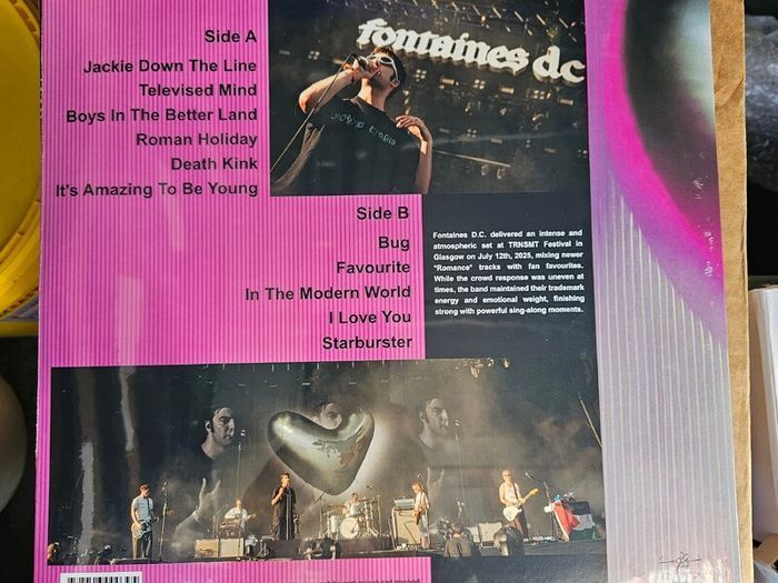 Fontaines D.C. "Live Glasgow July 12th 2025" Sealed Vinyl Album