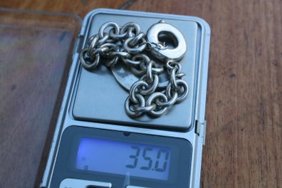 Vintage Heavy Sterling Silver 925 T-Bar Ring Bracelet 35g