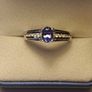 Rhodium Plated Silver Ring Natural Tanzanite & Zircon Ring Image 9