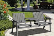Outdoor Furniture Patio Wooden Tete a Tete Garden Bench Chair with Table Conversation Set