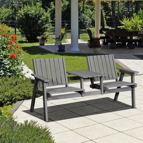 Outdoor Furniture Patio Wooden Tete a Tete Garden Bench Chair with Table Conversation Set