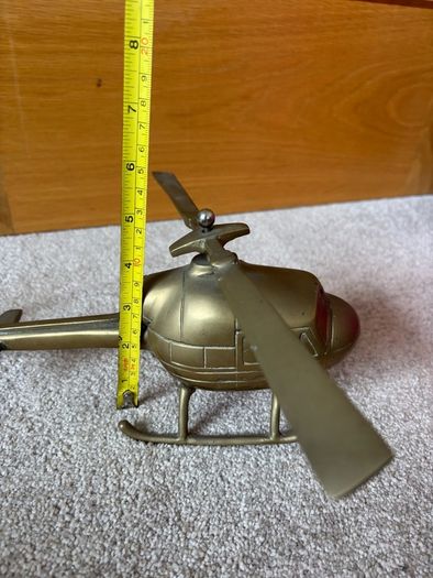 Large Vintage Brass Helicopter