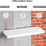 White Floating Shelves for Wall,Invisible Wall Mounted Shelf Set of 3,White Shelves for Bathroom,Bedroom,Living Room and Kitchen Decoration Storage Image 3