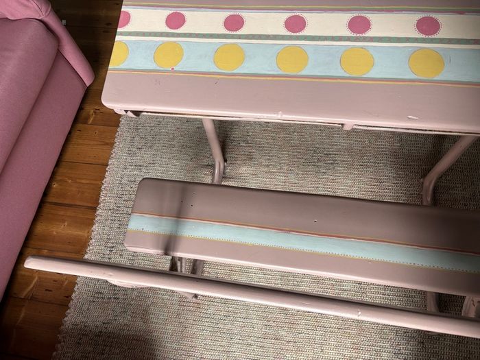 vintage hand painted school desk