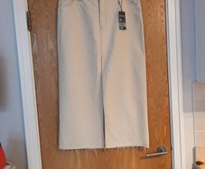 Primark  Ecru Beige  Long Denim Skirt.  S.16.  B.N.W.T
