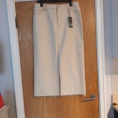 Primark  Ecru Beige  Long Denim Skirt.  S.16.  B.N.W.T