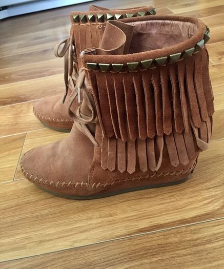 ASH suede wedge fringe shoes stud detail 6/39