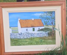 oil on board traditional irish cottage